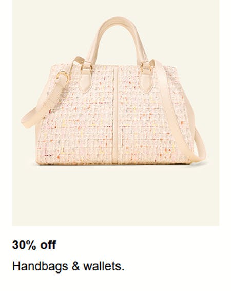 30% off Handbags and Wallets