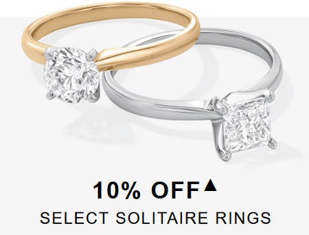 10% off Select Solitaire Rings