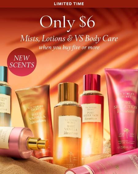 Only $6 Mists, Lotions and VS Body Care When You Buy Five or More