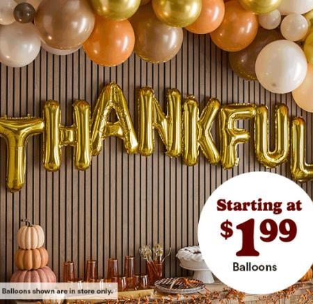 Jordan Landing ::: Balloons Starting at $1.99