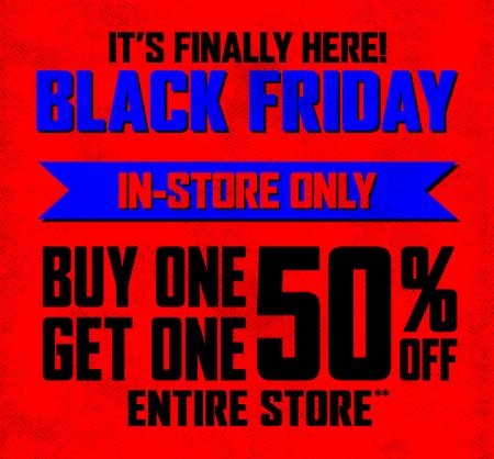 Black Friday Buy One, Get One 50% Off Entire Store