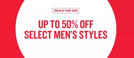 Up to 50% off Select Men's Styles