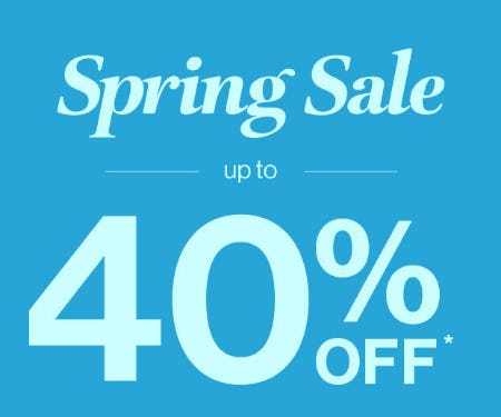 Spring Sale Up to 40% Off