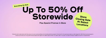 Up to 50% Off Storewide
