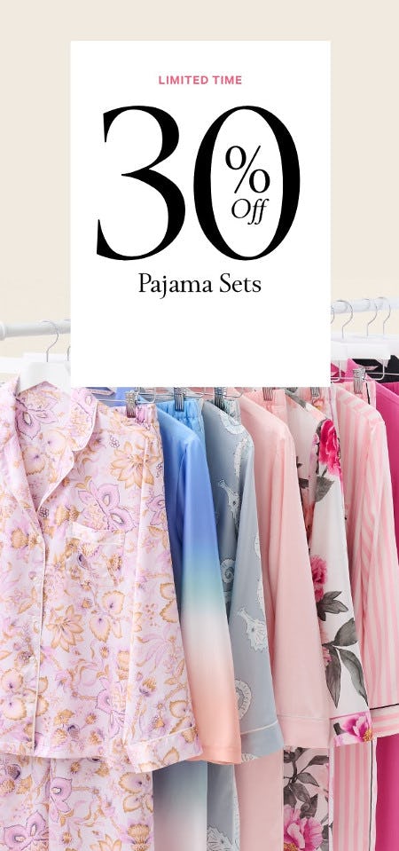30% off Pajama Sets