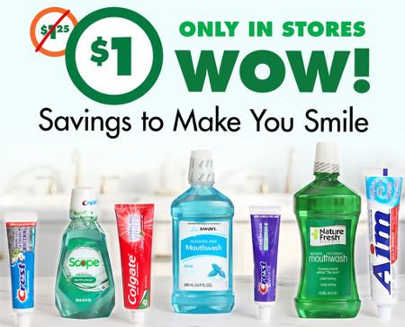 Shop $1 Toothpaste and Mouthwash Now
