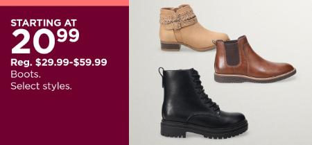 Starting at $20.99 Boots