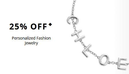 25% off Personalized Fashion Jewelry