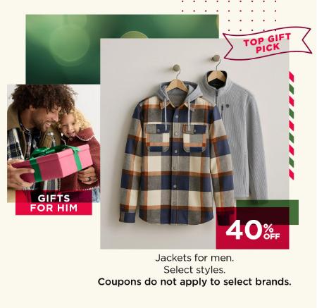 40% Off Jackets For Men