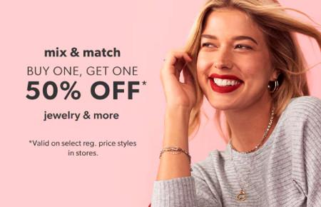 Buy One, Get One 50% off Jewelry and More