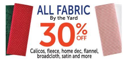 30% Off All Fabric