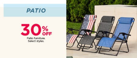 30% Off Patio Furniture
