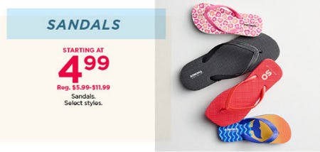 Sandals Starting at $4.99