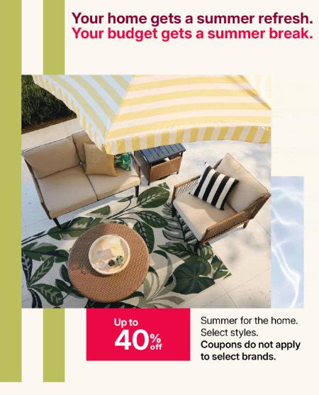 Up to 40% Off Summer For The Home