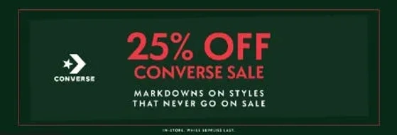 Converse 25 off on sale