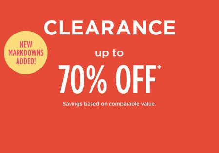 Clearance Up to 70% off