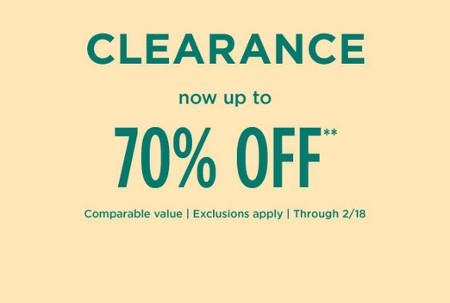 Clearance Now Up to 70% off