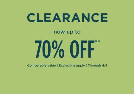 Clearance Now Up to 70% off