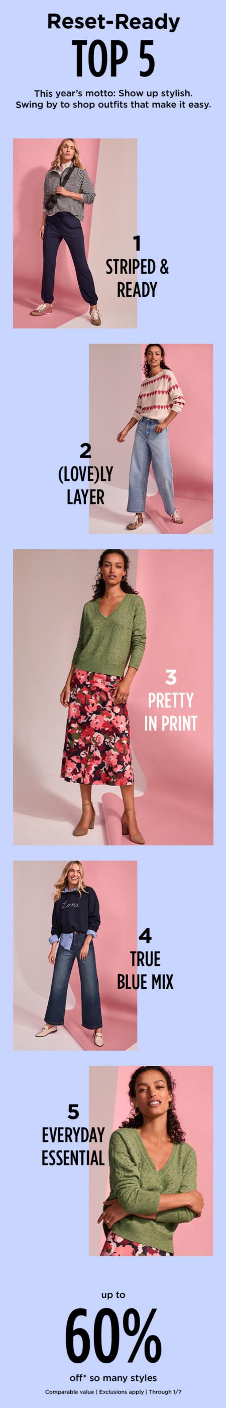 Up to 60% off So Many Styles