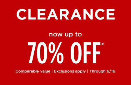 Clearance Now Up to 70% off