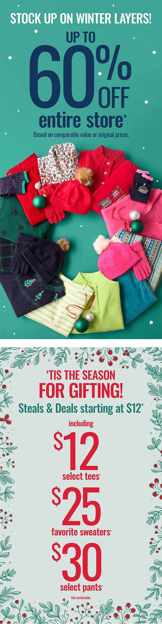 Up to 60% off the entire store