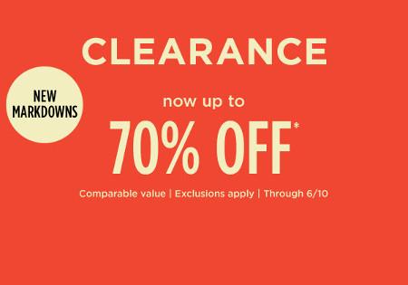 Clearance Now Up to 70% off