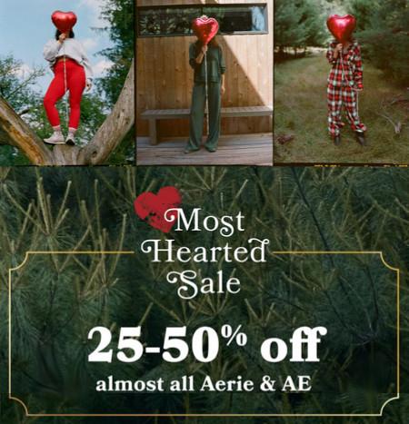 25-50% off Almost All Aerie and AE