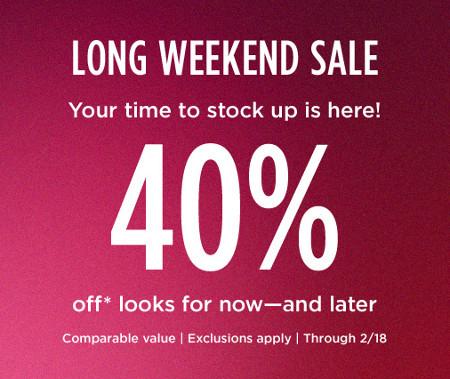 Long Weekend Sale