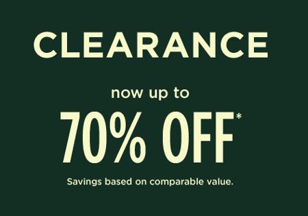 Clearance Now Up to 70% off