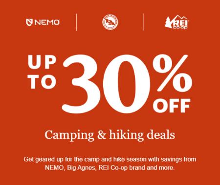 Up to 30% Off Camping & Hiking Deals