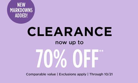 Clearance Now Up to 70% off